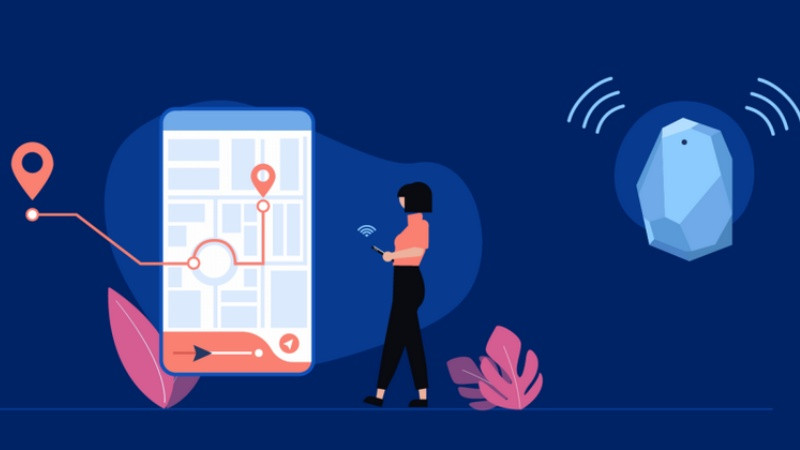 Điện thoại hiển thị thông báo ưu đãi cá nhân hóa từ Beacon tại điểm bán