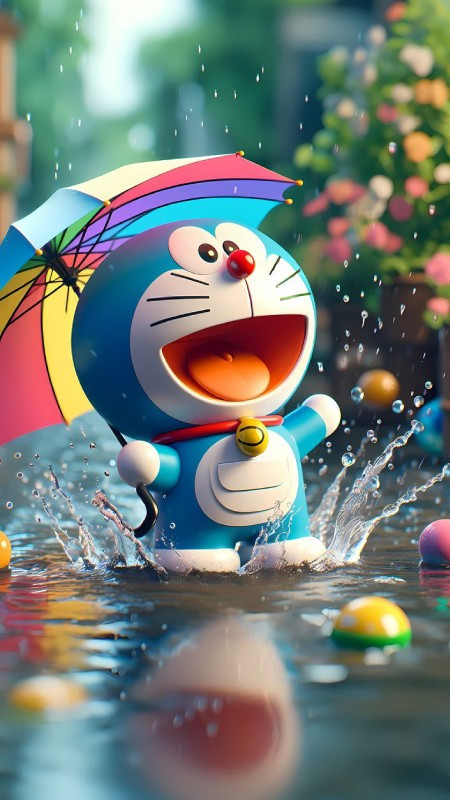 Doraemon và Nobita cùng nhau sử dụng một bảo bối từ tương lai làm hình nền 4K