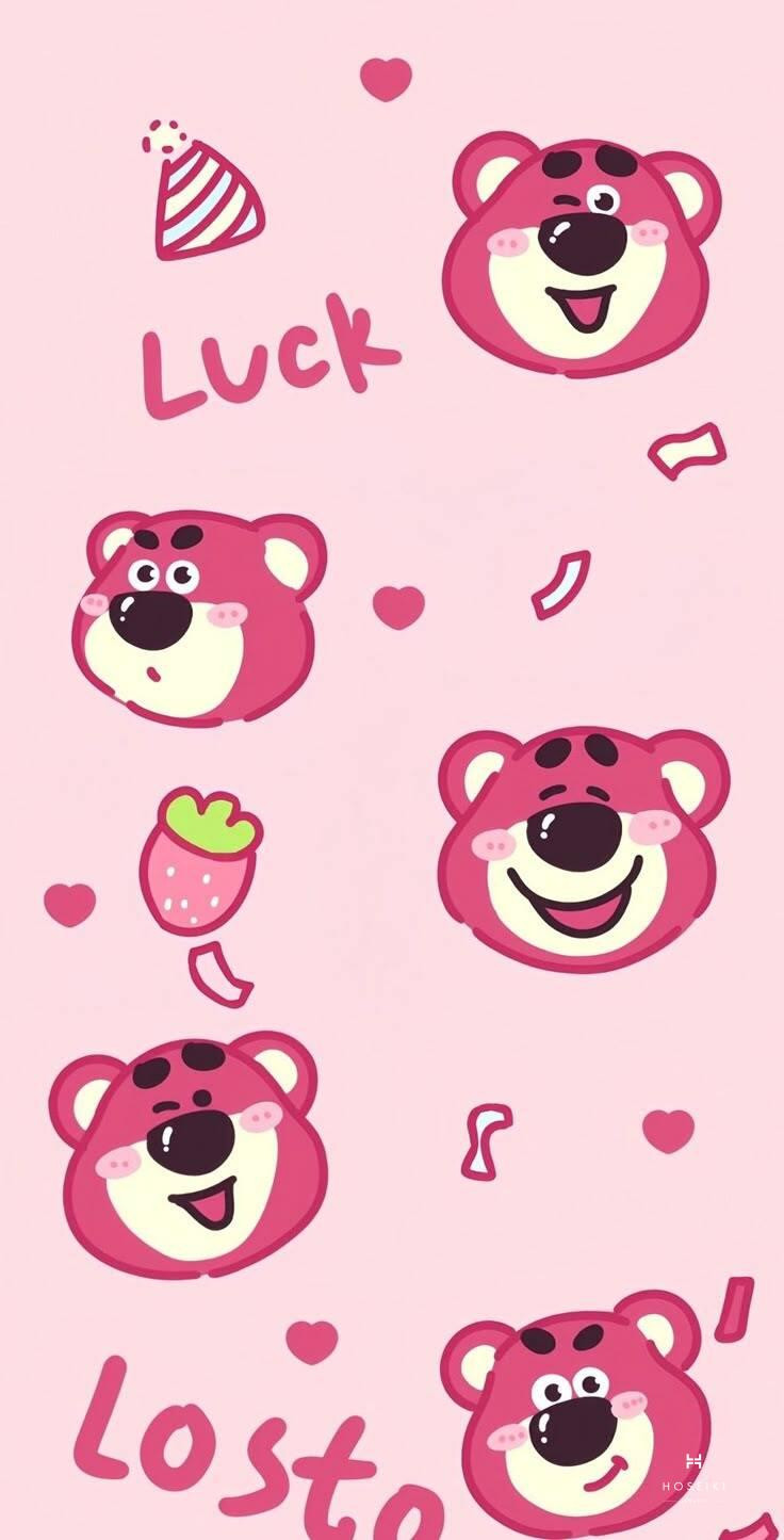 Gấu dâu cute trong tư thế ngồi