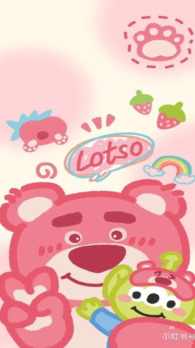 Gấu dâu tạo dáng tinh nghịch trên nền màu tươi sáng