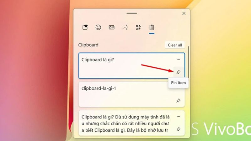 Ghim các mục quan trọng trong Lịch sử Clipboard để không bị xóa