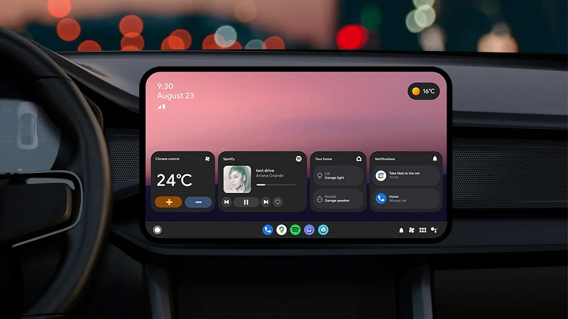 Android Auto Là Gì? Trợ Thủ Lái Xe Thông Minh Không Thể Thiếu Trên Ô Tô Giao diện Android Auto trên màn hình xe hơi kết nối điện thoại Android