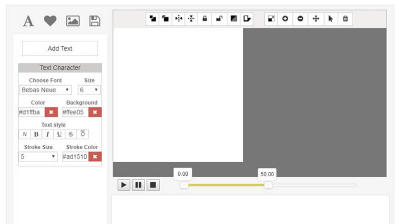 Giao diện chỉnh sửa ảnh và tạo ảnh GIF trên EditPhotosForFree.com