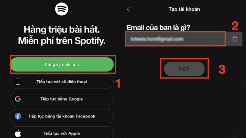 Giao diện đăng ký tài khoản Spotify mới đơn giản và nhanh chóng