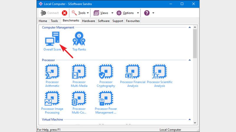 Giao diện SiSoftware Sandra Lite hiển thị kết quả kiểm tra băng thông bộ nhớ