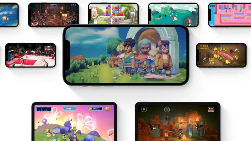 Giao diện tab Apple Arcade trong App Store trên thiết bị Apple