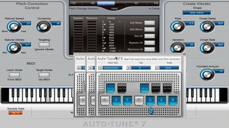 Giao diện tính năng Graphical Mode của Auto-Tune cho phép chỉnh sửa chi tiết đường biểu diễn cao độ giọng hát.