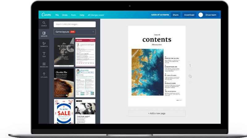 Giao diện ứng dụng Canva, một công cụ phổ biến để thiết kế Quotes và hình ảnh chuyên nghiệp.