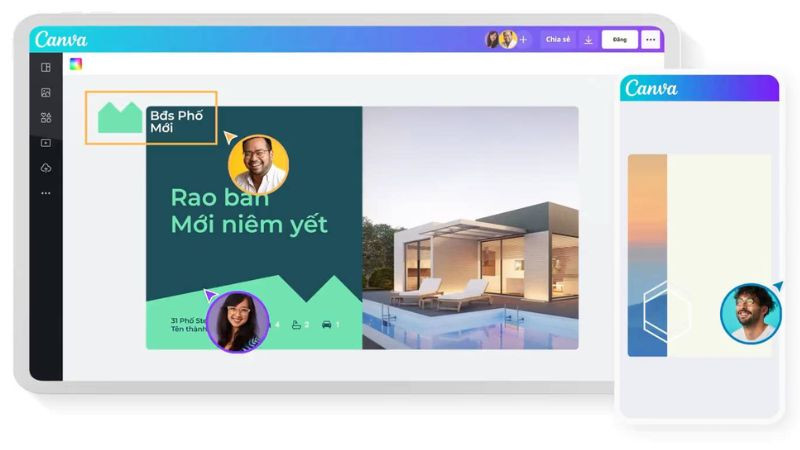Giao diện ứng dụng Canva trên điện thoại, có thể sử dụng để thiết kế và ghép ảnh nền trắng cho nhiều mục đích