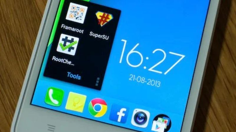 Giao diện ứng dụng FramaRoot trên điện thoại Android để thực hiện root chỉ với một chạm