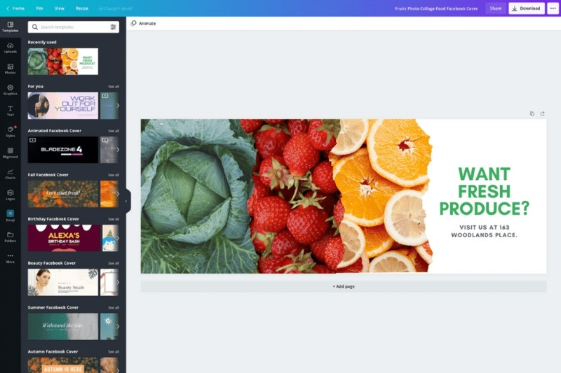 Giao diện ứng dụng thiết kế Canva trên điện thoại, phù hợp chỉnh kích thước ảnh Zalo