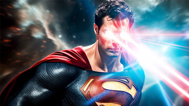 Góc nhìn từ dưới lên của Superman đang bay