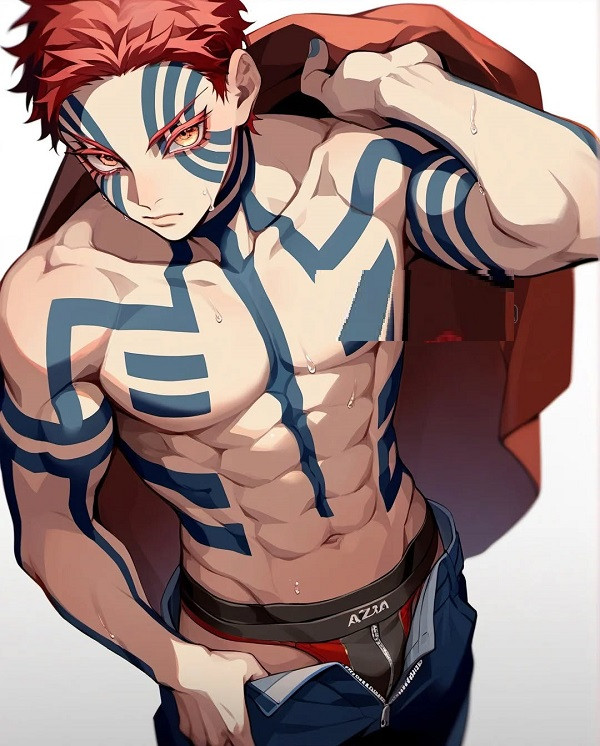 Gương mặt lạnh lùng toát lên khí chất đặc trưng của Akaza