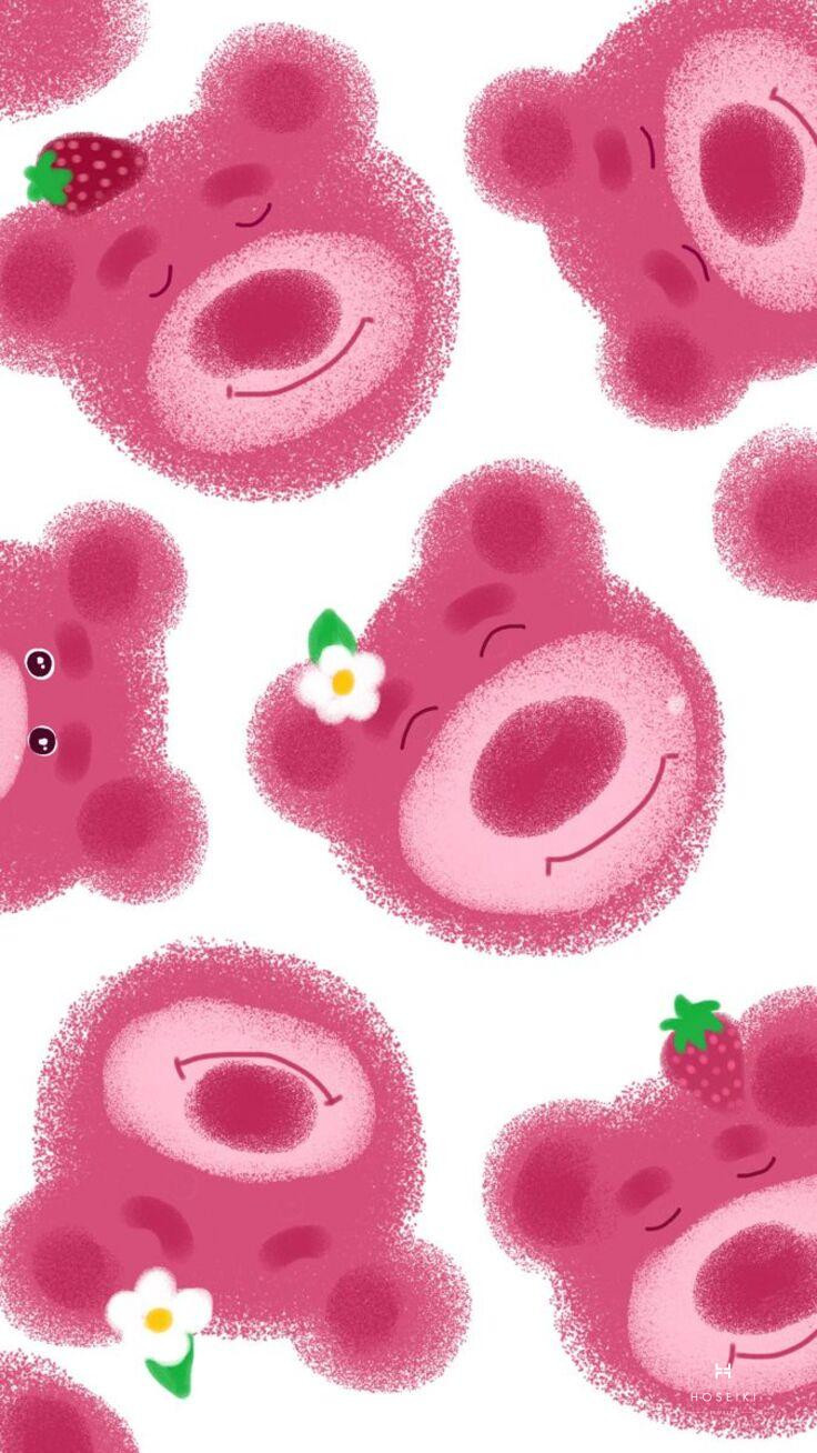 Hai chú gấu dâu cute đang ôm nhau