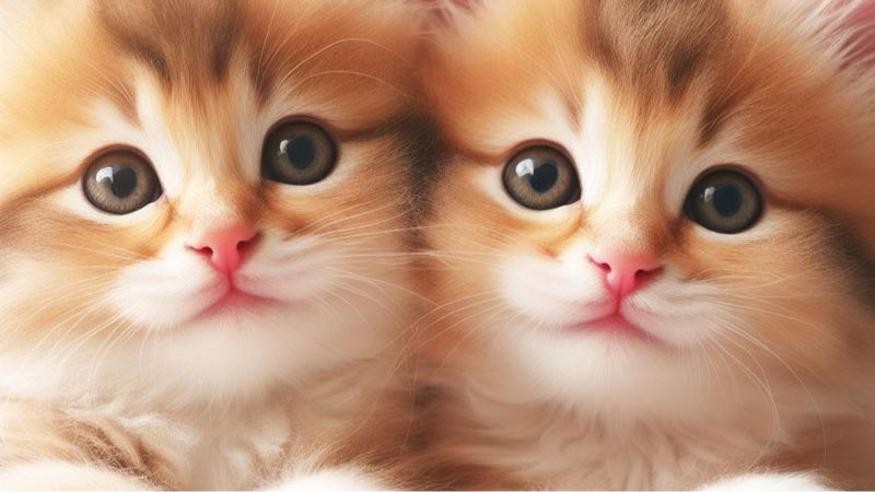 Hai chú mèo cặp đôi quấn quýt bên nhau