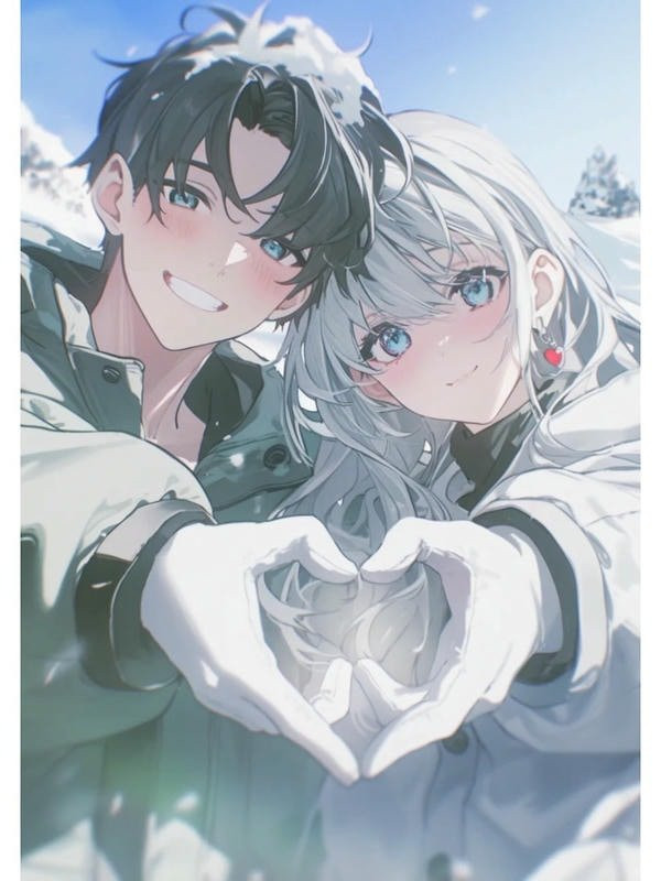 Hai nhân vật anime nắm tay nhau đi dạo buổi tối, khung cảnh lãng mạn dưới ánh đèn đường