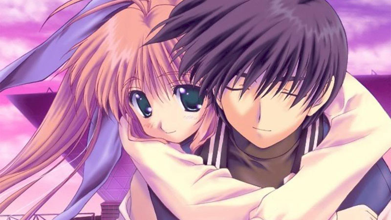 Hai nhân vật anime trắng đen nhìn về phía xa