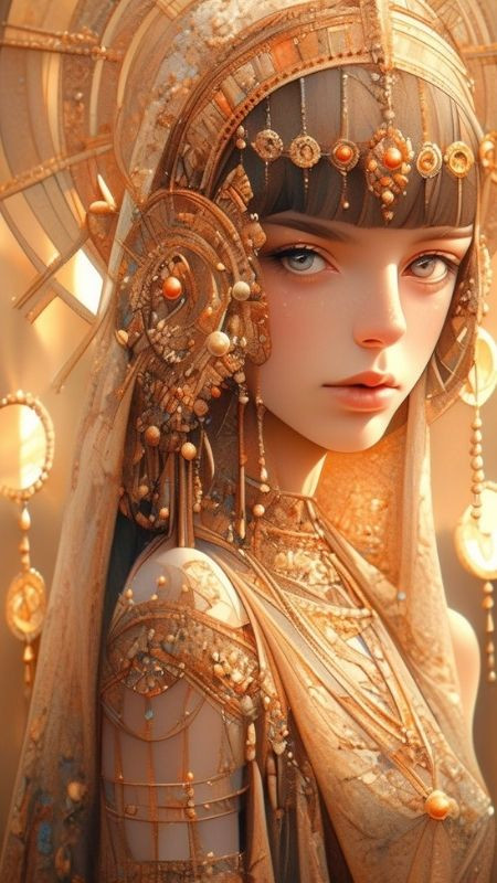 Hình 3D vẽ nữ vương Ai Cập ấn tượng, xinh đẹp tuyệt trần