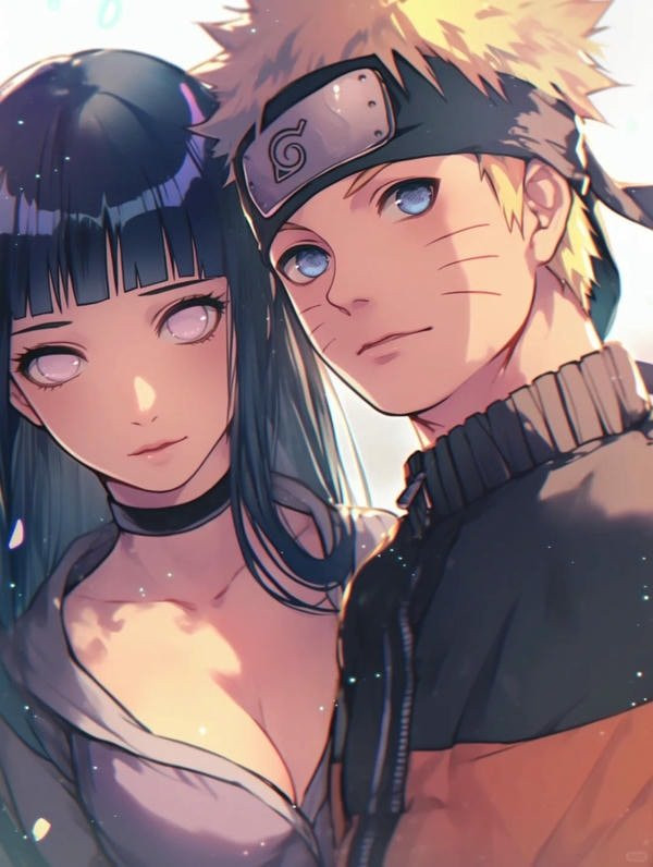 Hình ảnh anime cặp đôi ngầu với phong cách tối giản