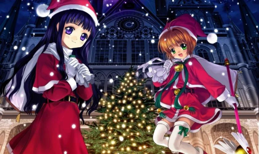 Hình ảnh anime chibi nhân vật Thủ lĩnh thẻ bài mừng Giáng sinh