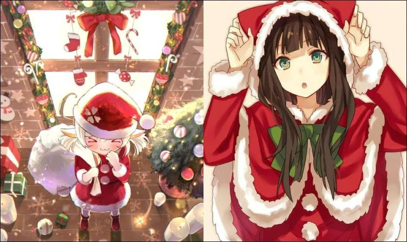 Hình ảnh anime chibi Noel đáng yêu trên điện thoại