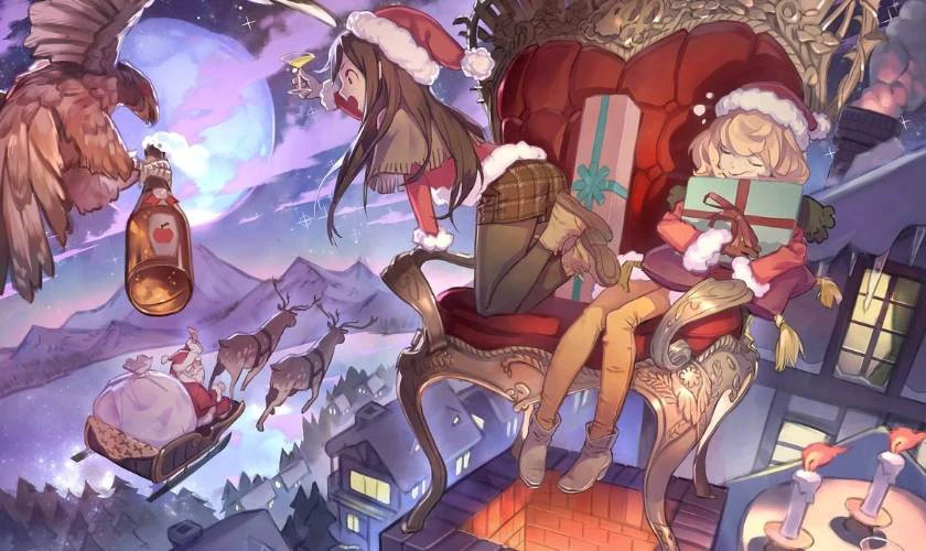 Hình ảnh anime chibi nữ đẹp mắt cho dịp Giáng sinh