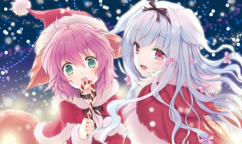 Hình ảnh anime chibi nữ siêu đáng yêu cho mùa Giáng sinh