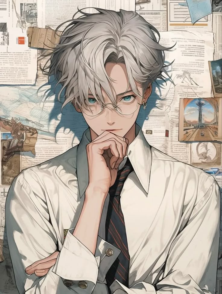 Hình ảnh anime đeo kính phong cách công sở