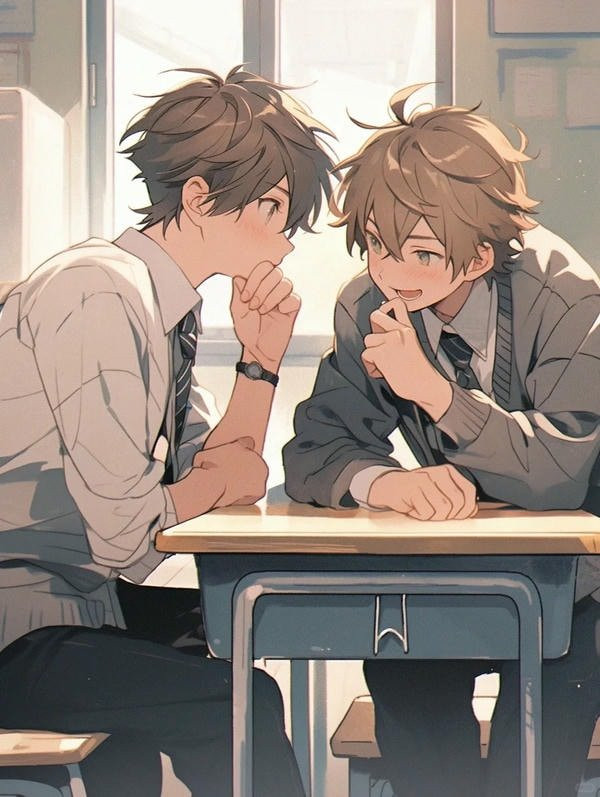 Hình ảnh anime học sinh nam đang chơi nhạc cụ