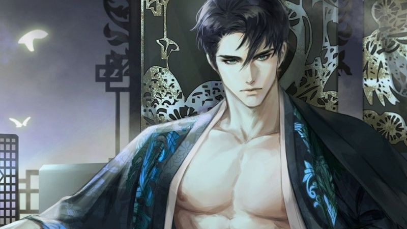 Hình ảnh anime nam body 6 múi với hiệu ứng ánh sáng