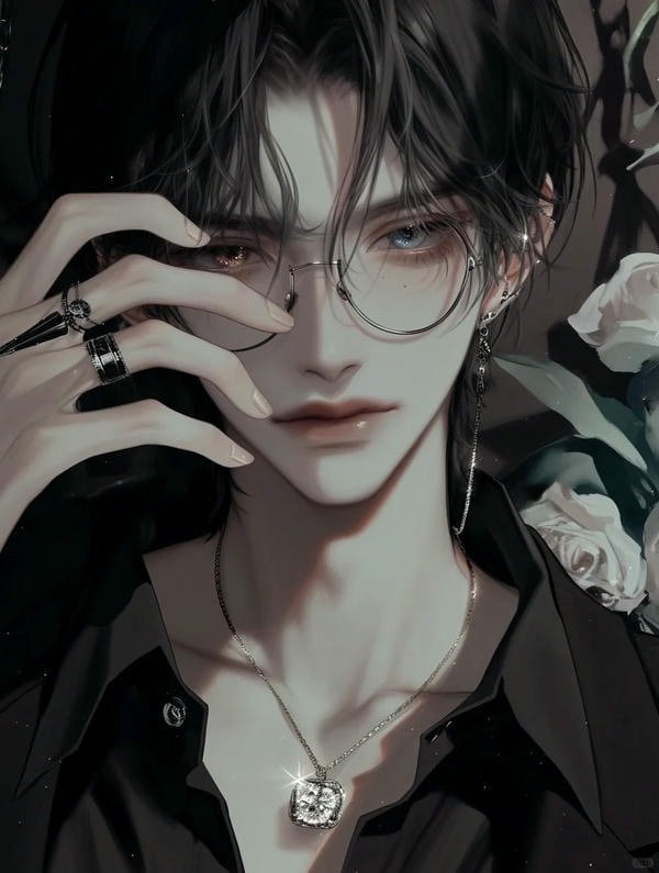 Hình ảnh anime nam ngầu với áo khoác đen và biểu cảm quyết đoán