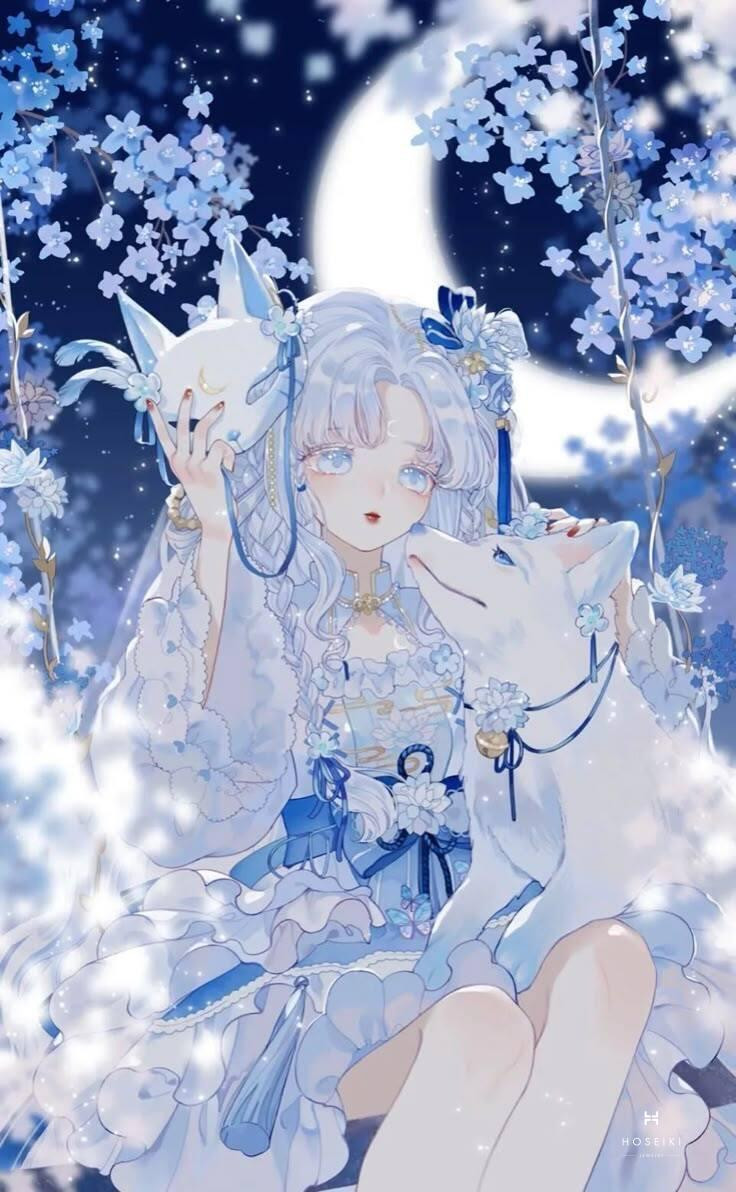 Hình ảnh anime nữ tóc đen với biểu cảm trầm ngâm