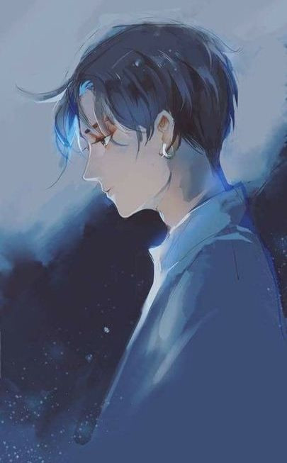 Hình ảnh anime tâm trạng chàng trai dựa tường suy tư