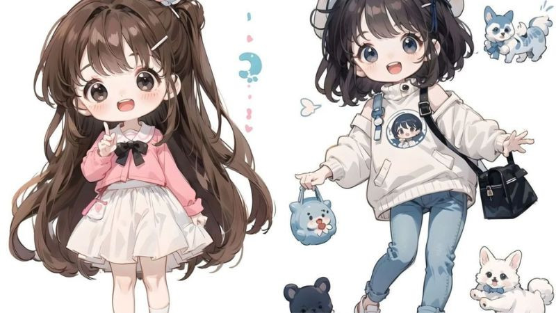 Hình ảnh avatar cô gái tóc dài mặc váy trắng siêu dễ thương, hình ảnh avatar đẹp cho con gái