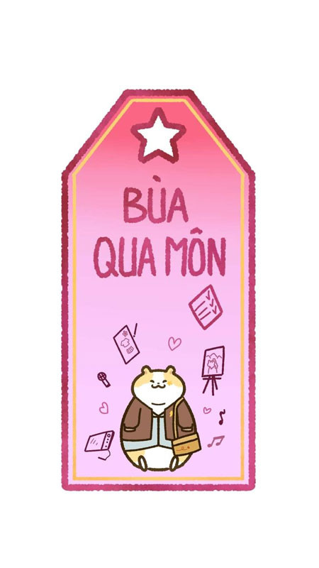 Hình ảnh bùa học tập màu hồng pastel dễ thương, phù hợp với học sinh