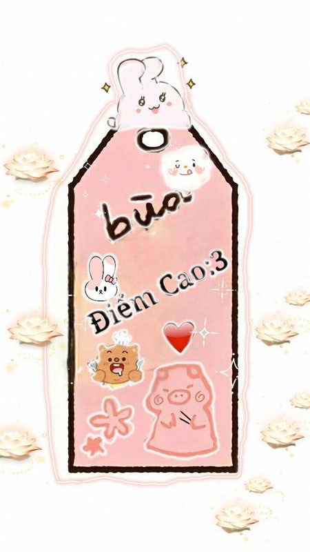 Hình ảnh bùa thi đậu được thiết kế theo phong cách hoạt hình, đáng yêu