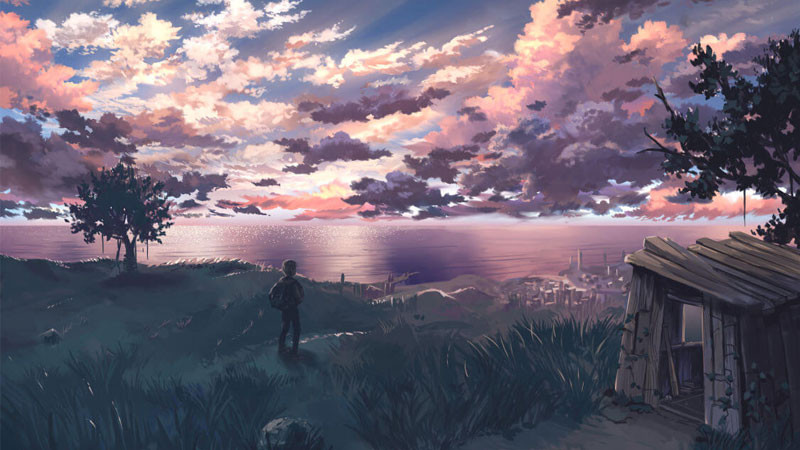 Hình ảnh buồn anime một cô gái nhìn ra cửa sổ