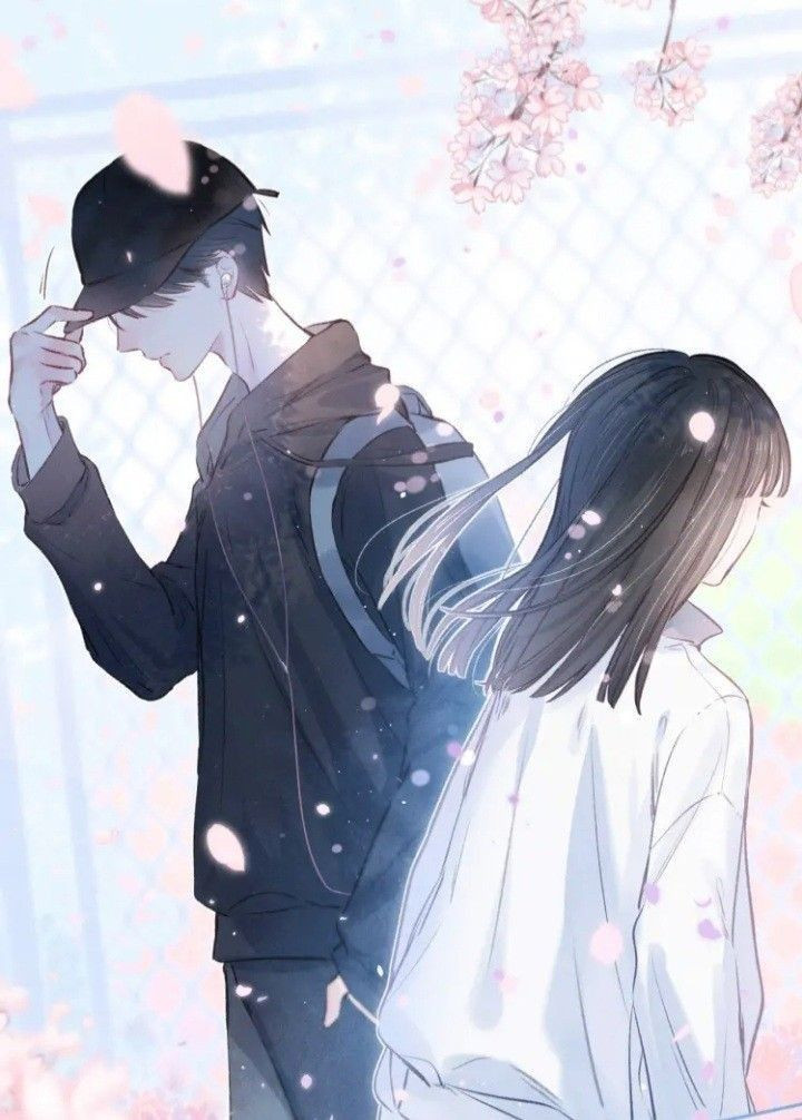 hình ảnh cặp đôi anime bước đi về hai hướng khác nhau