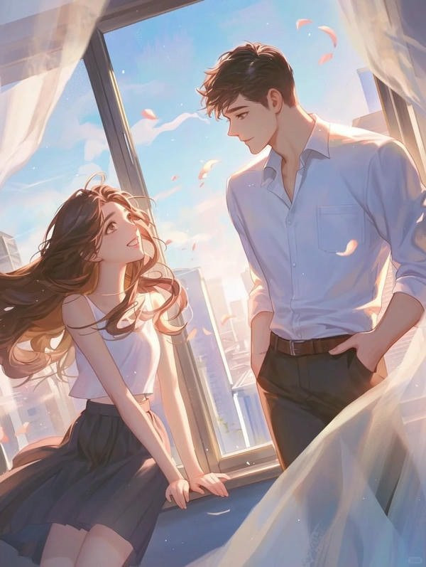 Hình ảnh cặp đôi anime trong một buổi picnic