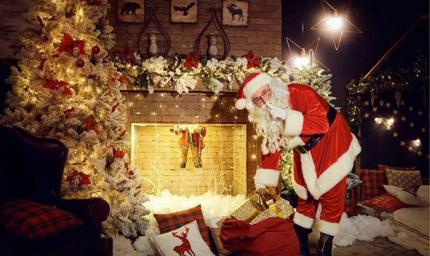 Hình ảnh chân dung ông già Noel đang mỉm cười