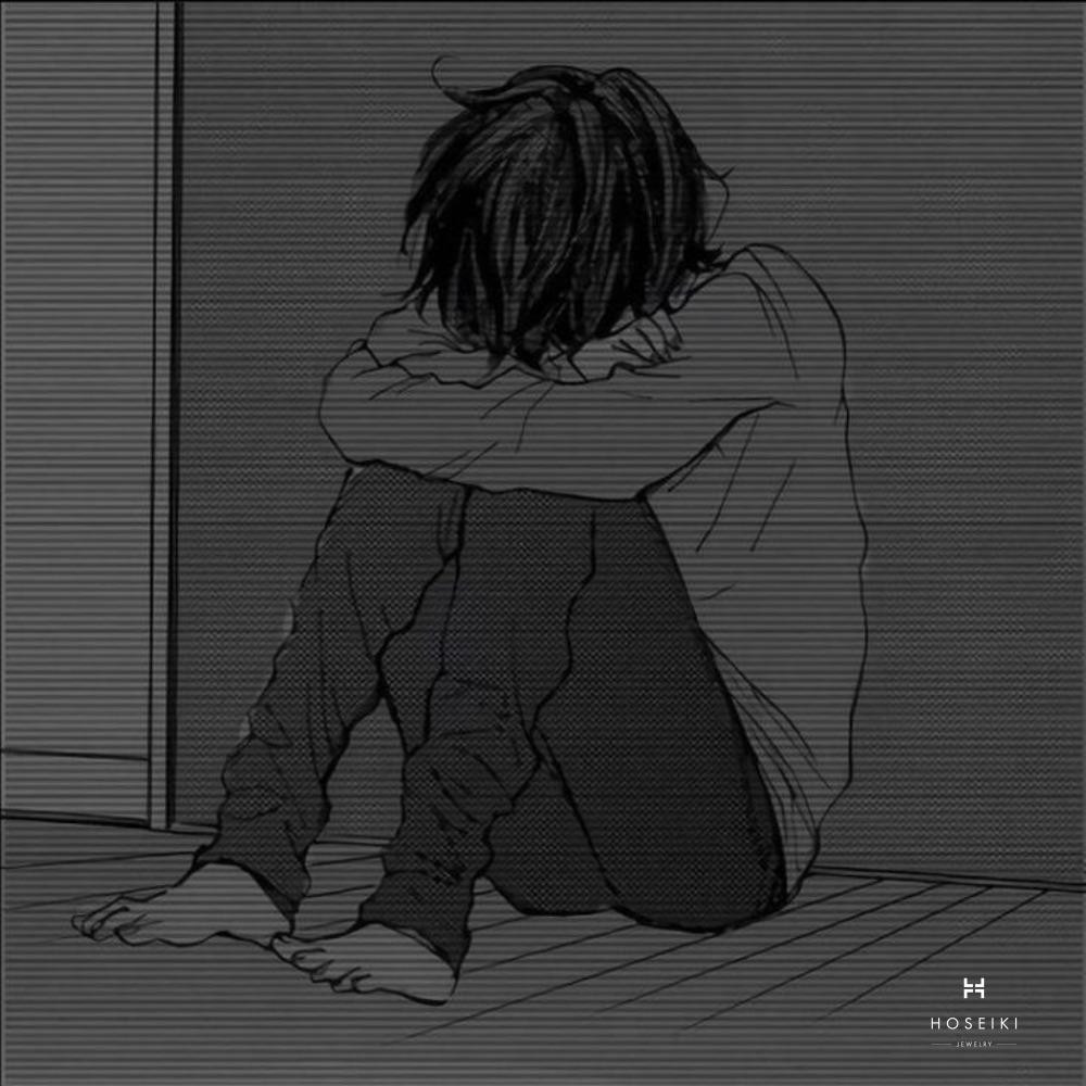 Hình ảnh chàng trai đứng một mình giữa đám đông, thể hiện cảm giác cô đơn lạc lõng