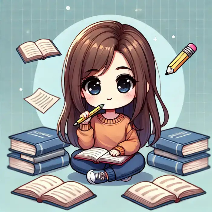 Tuyển tập Hình ảnh Học Sinh Chibi Đáng yêu và Dễ Thương Hình ảnh chibi học sinh đang học bài chăm chỉ