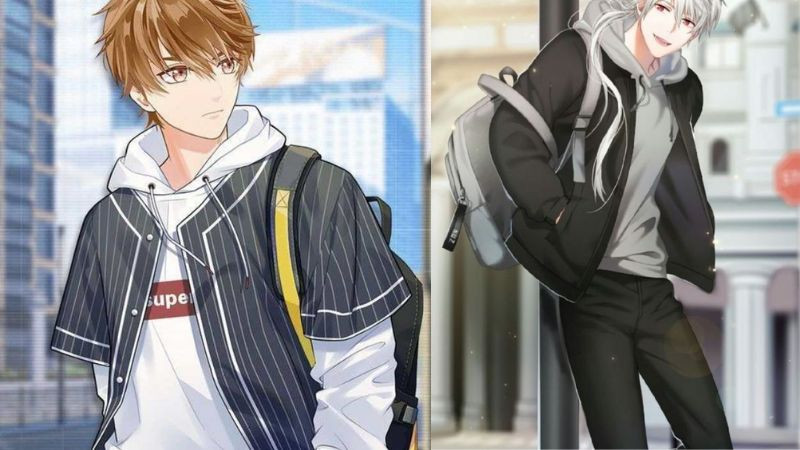 Hình ảnh chibi nam sinh đang đi học, trông rất ngầu và phong cách