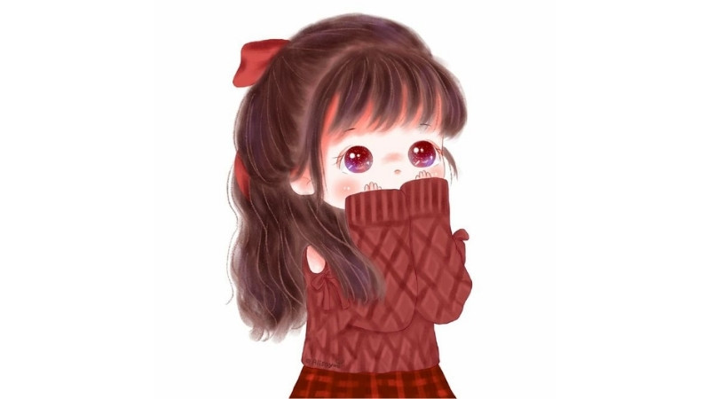 Hình ảnh chibi nữ đáng yêu đang khóc