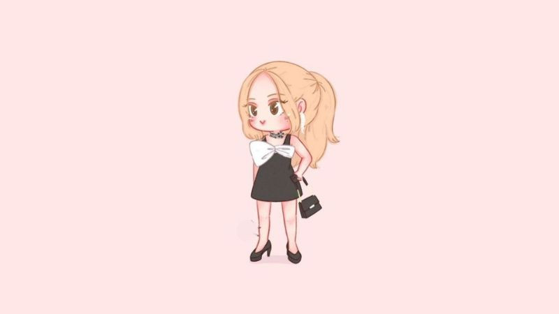 Hình ảnh chibi Rose Blackpink đẹp: Phiên bản hoạt hình của Rose.