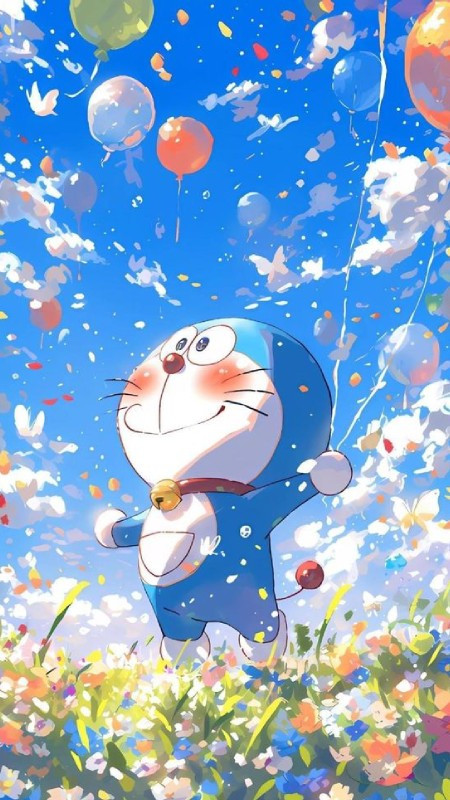 Hình ảnh chiếc túi thần kỳ của Doraemon với các bảo bối quen thuộc làm ảnh nền điện thoại 4K