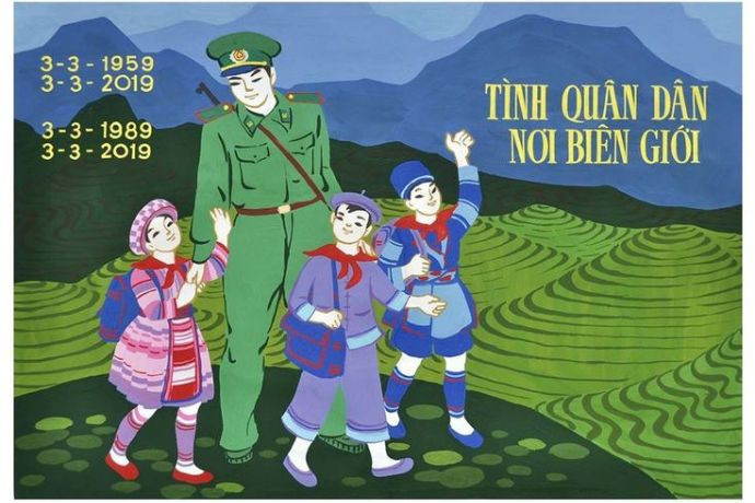 Hình ảnh chú bộ đội giúp người già neo đơn