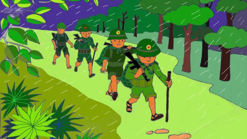 Hình ảnh chú bộ đội với nụ cười hiền hậu