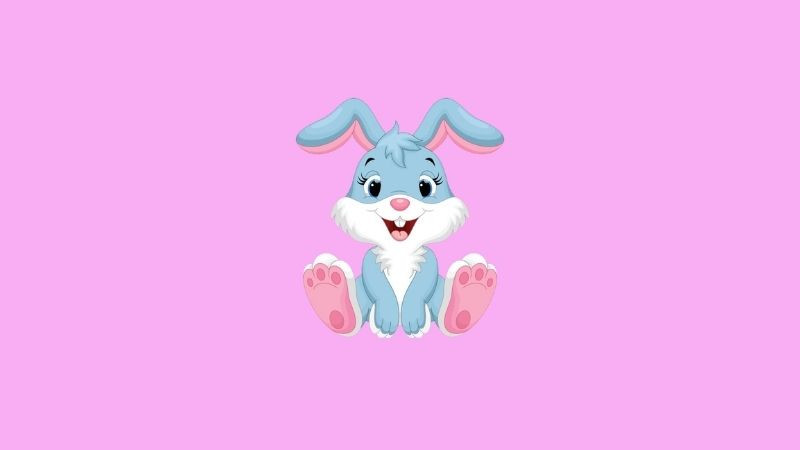 Hình ảnh chú thỏ dễ thương với nền màu hồng pastel