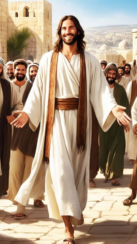 Hình ảnh Chúa Giêsu dang tay với hào quang tỏa sáng